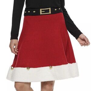 NWT Women's United States Sweaters Holiday Santa Bells Sweater Skirt Sz XL